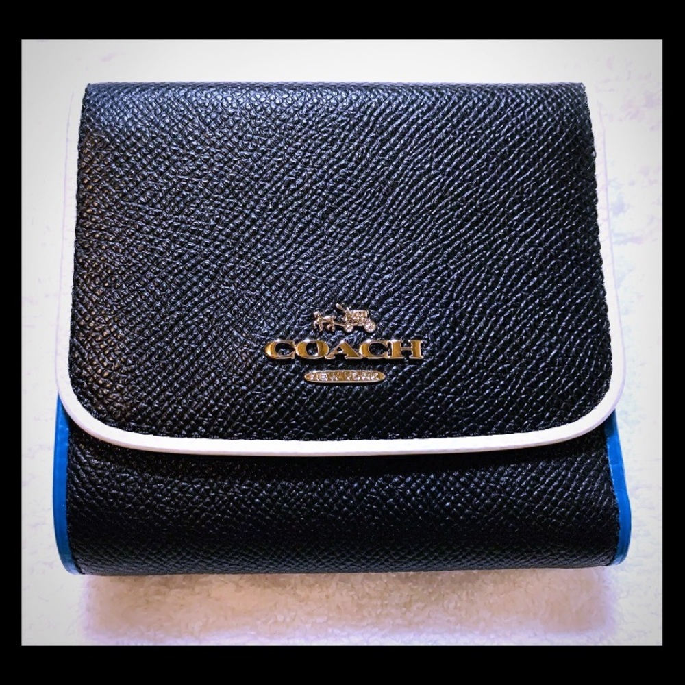 Coach small walker in tricolor Edgestain leather